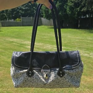 Helen Welsh Vintage Wool And Leather Italian Handbag Satchel